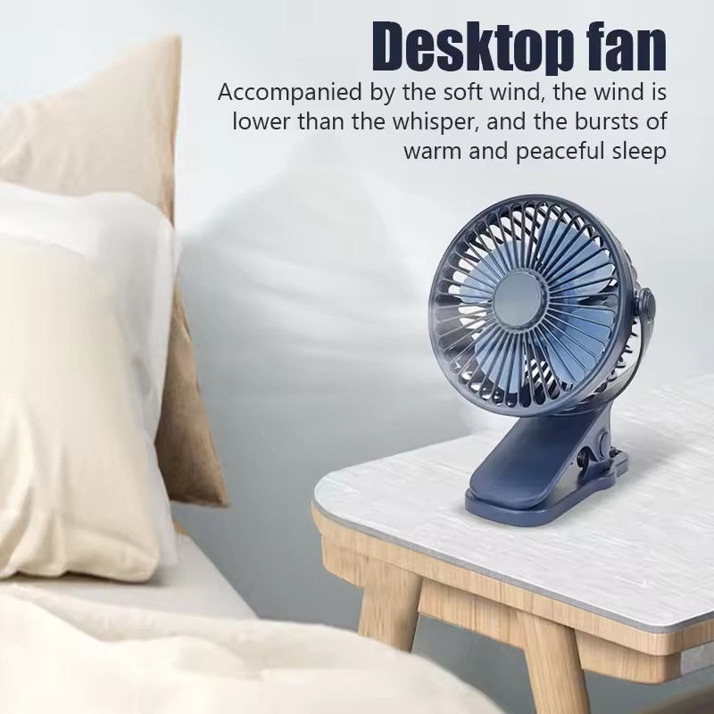 Oscillating Fan Clip - Портативный перезаряжаемый вентилятор-прищепка 720 ° Вращающийся